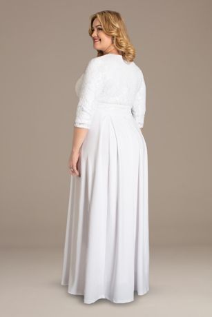 plus size white formal dress